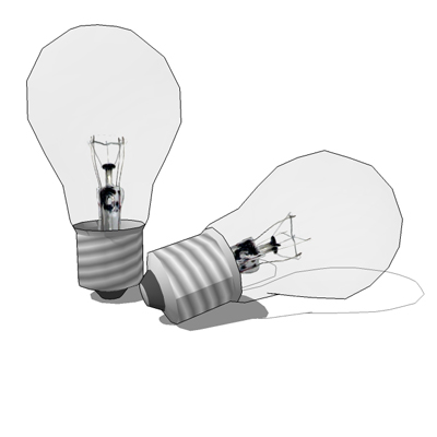 Two types of light bulb. 