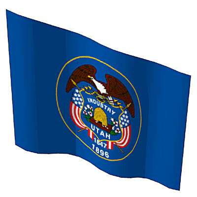 The state flags of Utah, Vermont, Virginia and Was.... 