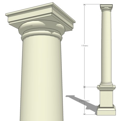 Doric Ionic and Corinthian, Classical Order Column.... 