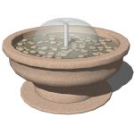 Decorative fountain with pebbles.