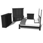Palladian King Size Bedroom. Shown in black staine...