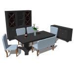 Portman Dining Set shown in black finish. Other mo...