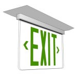 Transparent Single Faced Exit Sign with Green Lett...