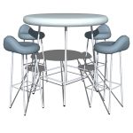 Chrome plated steel base
seat upholstered in inte...