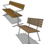 Free standing park or garden bench in teak wood fi...