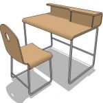 Moulded plywood study table and chair set