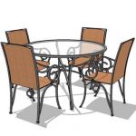 120cm diameter wrought iron dining table set