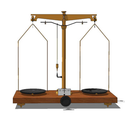 Set of antique laboratory scales. Open and in disp.... 