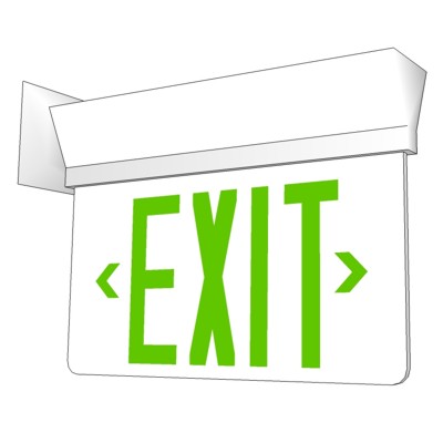 Opaque 2-Way Exit Sign with Green Lettering. Based.... 