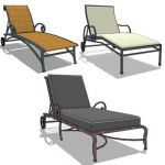Collection of 3 wrought iron lounger