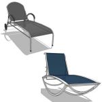 Collection of 2 loungers of more modern look