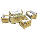 Bamboo sofa set. Model includes 2 armchairs, a sof...