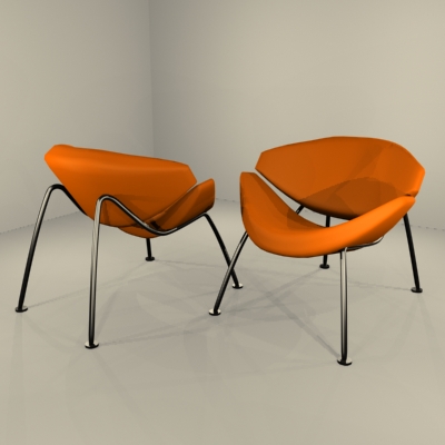 Playful Chair; Two equal cushions in the shape of .... 