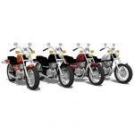 Honda Rebel motorcycle in 4 different color scheme...