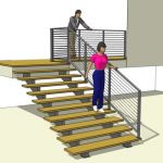 Cable Railing and Open Riser Stair. Modular Stair ...