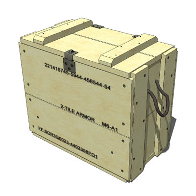 The M6 reactive armor tile wooden container is des.... 