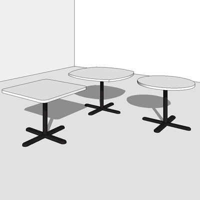 Knoll meeting and break room 
tables address the .... 