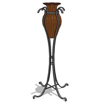 Wrought iron vase stand plants by others are not i.... 