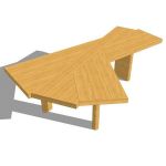 Table in natural or black stained oak. The table t...