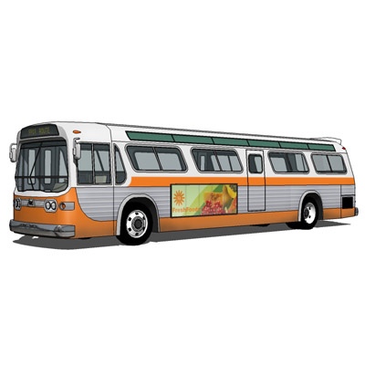 GMC Transit Bus in three textured configuration.. 