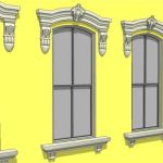 Neo-Classical and Baroque window cornice, trim and...