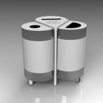 Triss stainless steel recycle bin by Materia