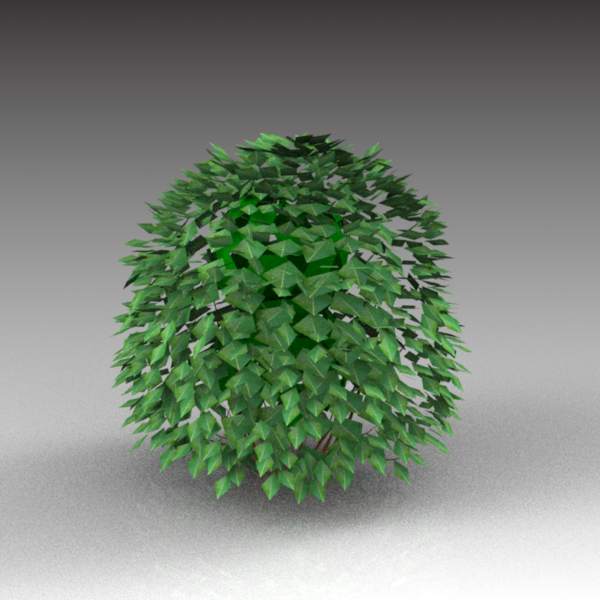 A generic bush with texture-mapped leaves. 1 metre.... 