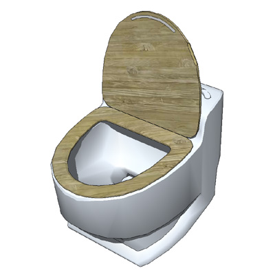Toilet for bathroom in two texture versions. 