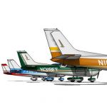 Cessna Skyhawk in four colour schemes.