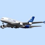 The Airbus A380 is a double-deck, four-engined air...