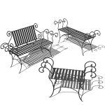 Wrought iron benches by Stone County Ironworks. Pa...