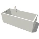 Monobloc bath-tub in white Corian®. One side i...