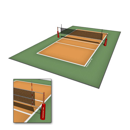Volleyball court indoor and outdoor(sand court). 