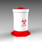 Freestanding biohazard waste container, approx 12&...