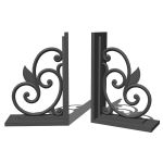 Iron scroll bookends.