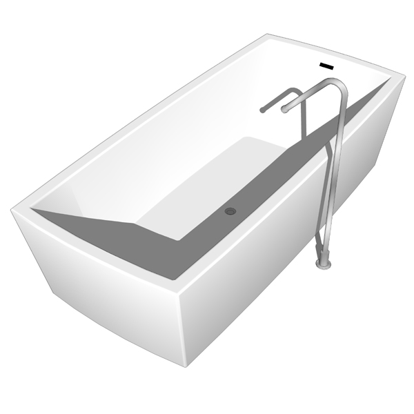 Gobi monoblock bathtub with two different taps. Sp.... 