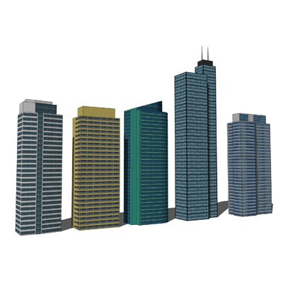 This set contains 3 groups of low poly buildings, .... 