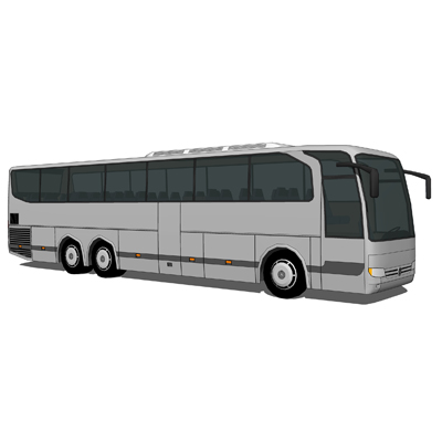 Mercedes Benz Travego bus, in two configurations. 