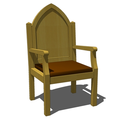 Celebrant's chair with gothic arch back. Equally s.... 