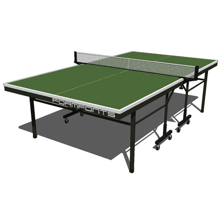 Table with net for table tennis. 