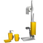 Bathroom yellow set which includes soap dispenser,...