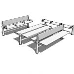 Transit bench with options for armrests on and off...