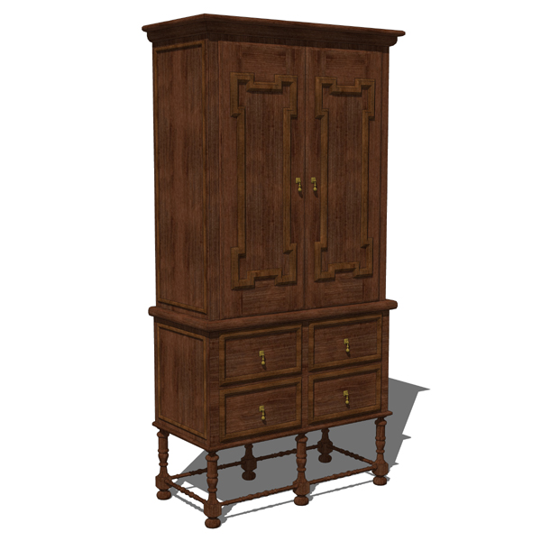 Toledo Armoire in alder with hand-turned legs, bal.... 