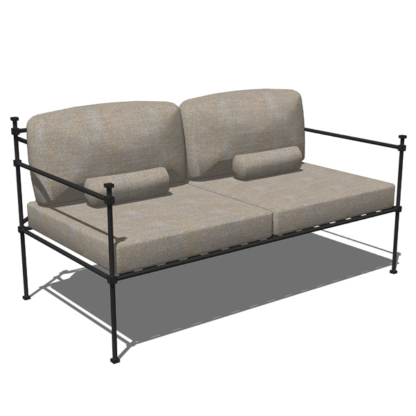 Simple, hand-wrought iron sofa set.. 