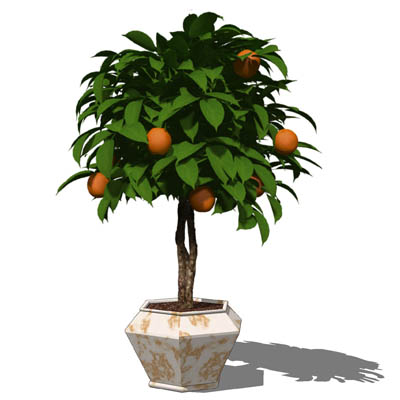 Small, low-poly orange tree ball in a variety of p.... 