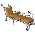 Wrought iron day bed by Joseph Evans Iron Work.
