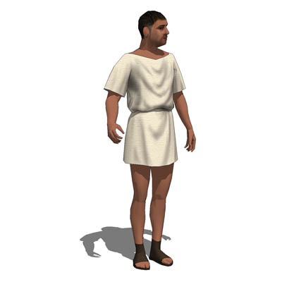 Ancient Roman wearing a simple tunic. The figure m.... 