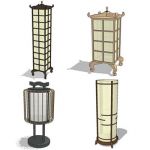 Collection of 4 oriental lamps