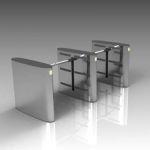 Optical turnstile with drop-arm barrier. All 3 uni...