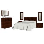 Trama bedroom set which includes the queen bed and...